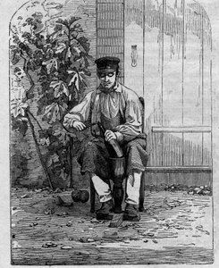 Die Abfüllung von Champagnerwein. Gravur von 1864. von Unknown artist