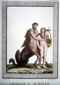 Der Zentaur Chiron und Achilles - im Dizionario mitologico