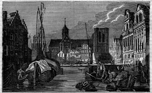 Die Stadt Gent in Belgien im 19. Jahrhundert.