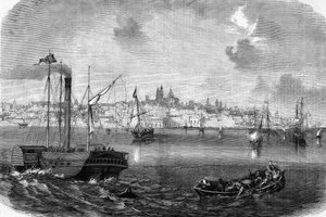 Die Stadt Montevideo in Uruguay im Jahr 1864