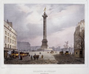 Die Julisäule (Place de la Bastille) vom Boulevard Beaumarchais aus gesehen
