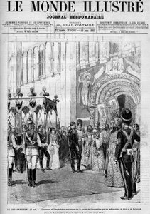 Die Krönung von Kaiser Alexander III. von Russland (1845-1894) und Kaiserin Dagmar von Dänemark (1847-1928) am 27. Mai