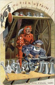 Das Handwerk des Zinngießers im Jahr 1480 von Unknown artist