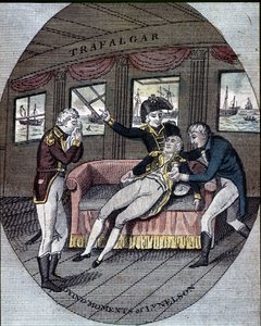 Der Tod von Admiral Nelson in der Schlacht von Trafalgar, an Bord seines Schiffes, der „Victory“ (21. Oktober)