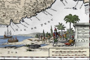 Die Landung der spanischen Konquistadoren Francisco Pizarro
