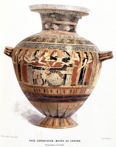 Das Begräbnis von Achilles - Korinthische Vase des Louvre-Museums, in „Geschichte der Griechen“ von Victor Duruy von Unknown artist