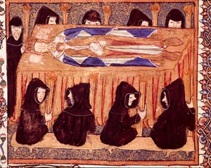 Das Begräbnis eines Königs (Miniatur aus dem Manuskript „Liber regalis“)