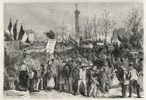 Der Schinkenmarkt am Boulevard Bourdon in Paris (Place de la Bastille) - 1868 von Unknown artist