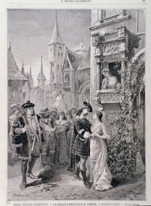 Die letzte Szene von Die schöne Magelone, Oper von Georges Bizet, im Teatro Argentina in Rom von Unknown artist