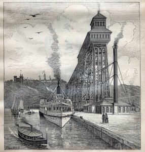 Die Aufzüge von Weehawken in den Vereinigten Staaten - Gravur in 