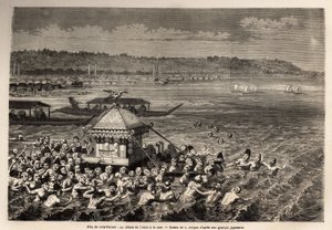 Das Matsouri (Jahrmarkt, Prozession) von Tennoo Gots, findet jedes Jahr am 6. Tag des 6. Monats statt, für die Fischer der Strände von Yedo (oder Edo, dem heutigen Tokio), es ist die Feier des Jahrestages ihrer Lieblingsgottheit: Tengu, der geflügelte von Unknown artist