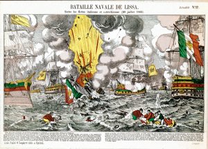 Die Seeschlacht von Lissa (Adriatisches Meer), 20. Juli