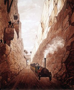 Die neue Eisenbahnlinie zwischen Manchester und Liverpool. Olive Mount Trench. 1832