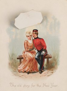 ?Die alte Geschichte für das neue Jahr?, Neujahrskarte, ca. 1885