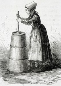 Die Kolbenbuttermaschine - in „Die Wunder der Industrie“ von Louis Figuier von Unknown artist