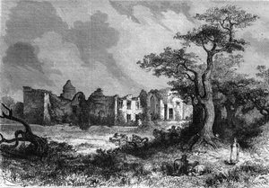 Die Ruinen des Château de la Mailleraye bei Parthenay, Département Deux-Sèvres der Region Poitou-Charentes. Gravur in „Das Illustrierte Universum“ von Unknown artist