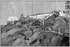 Die südlichen Stützmauern von Montmartre in Paris, 1887.
