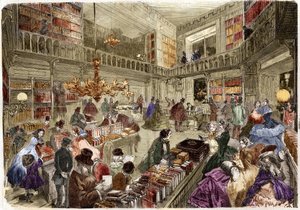 Das Geschäft der Buchhandlung Nouvelle, Boulevard des Italiens in Paris 1860