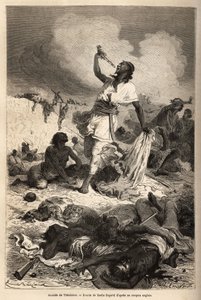 Der Selbstmord des Kaisers (Negus) von Äthiopien Theodoros II (Tewodros) (ca. 1818-1868), am 13. April von Unknown artist