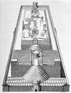 Der Tempel Salomos in Jerusalem, nach einer der Figuren, die auf dem Boden der Logen während der Franco-Maçonischen Empfänge gezeichnet werden sollen - in „La France Juive“ von Edouard Drumont
