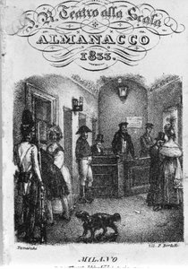 Das Kartenbüro des Teatro alla Scala, Almanach von 1833