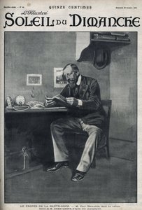 Der Prozess des Obersten Gerichtshofs: Herr Paul Déroulède (1846-1914), ein französischer Schriftsteller und nationalistischer Aktivist, der eine wichtige Rolle im Antidreyfusismus spielte, in seiner Zelle nach seinem Putschversuch am 23. Februar. Gravur i von Unknown artist