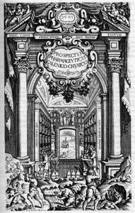 Titelseite von „PROSPECTUS PHARMUTICI SUB QUO ANTIDOTARIUM MEDIOLANENSE GALENO-CHIMICUM EXCELLENTIMI SENATUS IUSSU MEDIOLANI, EX TYPOGRAPHIA CAROLI QUINTI