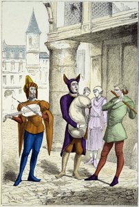 Reisende Musiker im 15. Jahrhundert - in „Costumes de Paris through the centuries“