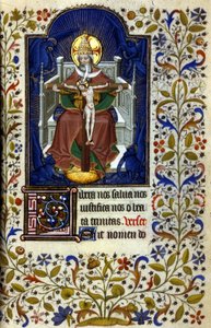 Dreifaltigkeit. Miniatur, frühes 15. Jahrhundert. Bibl. Trivulziana, Mailand von Unknown artist