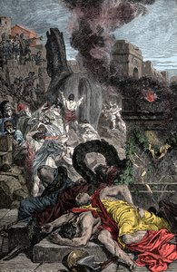 Trojanisches Pferd - Trojanischer Krieg: das hölzerne Pferd betritt die befestigte Stadt von Unknown artist