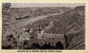 Tal der Maas: Ansicht von Creve Coeur (Creve-Coeur oder Crevecoeur), Wallonien, Belgien. Chromolithographie aus dem späten 19. Jahrhundert von Unknown artist
