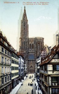 Ansicht der Kathedrale von Straßburg Ende des 19. Jahrhunderts