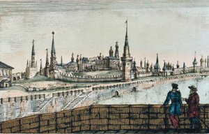 Ansicht des Kremls in Moskau, aus "Reisen" von Edouard de Montule