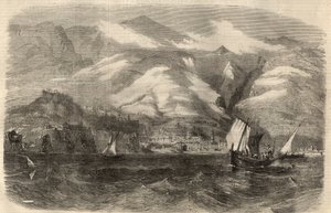 Ansicht der Stadt Funchal auf der Insel Madeira in Portugal. Gravur in „The Illustrated London News“ vom 29. Februar. von Unknown artist