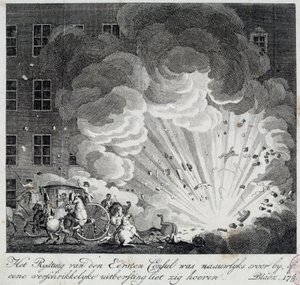 Ansicht der Explosion der Höllenmaschine in der Rue Saint Nicaise in Paris am 3. Nivose an IX von Unknown artist