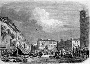 Ansicht des großen Platzes von Triest (in der österreichischen Periode) von Unknown artist