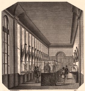 Ansicht des Inneren der Großen Galerie im Königlichen Konservatorium der Künste und Handwerke, Paris, Frankreich