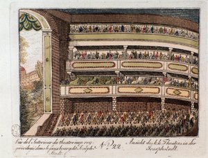 Ansicht des Inneren des Kaiserlichen Theaters im Bezirk Josephstadt in Wien. Österreich von Unknown artist