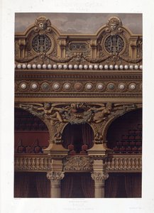 Gewölbe der Decke der Oper Garnier - Chromolithografie, Ende 19. Jahrhundert