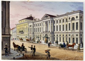 Außenansicht des Posthotels in Sankt Petersburg