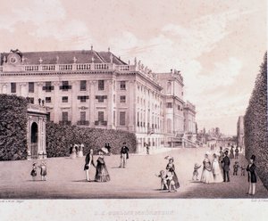 Spaziergänger im Park des Schlosses Schönbrunn in Wien. Österreich von Unknown artist