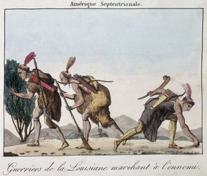 Krieger von Louisiana auf den Spuren des Feindes - Gravur