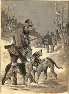 Holzjagd nach dem Aquarell von Gide. 1892