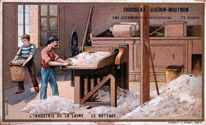 Wollindustrie, Werbung für Schokolade Guerin Boutron, ca. 1895