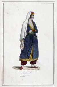Junge Kalmouk-Frau (mongolisches Volk aus Südsibirien) - in „Die verschiedenen Völker der Erde“ von Fr. Jouhanneaud, Librairie des Bons Livres, Limoges
