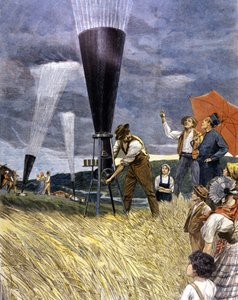 Fass gegen den Hagel der Winzer in Italien im Jahr 1899.