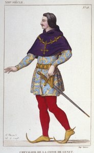 Kostüm des Ritters des Genet-Zweigs. Gravur von 1830