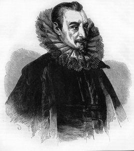 Porträt von Edmund Spenser, englischer Dichter (1552-1599). Gravur nach „History of England“ von William Howitt von Unknown artist