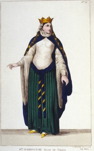 Porträt von Heilige Radegunde (ca. 520-587), Königin der Franken, Ehefrau von Chlothar I., Gravur von 1830