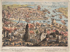 Innenansicht von Sewastopol, Zerstörung der Stadt durch die Russen, ihr Rückzug, 1855 von Unknown artillery officer